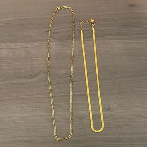 Gold chain layering necklaces